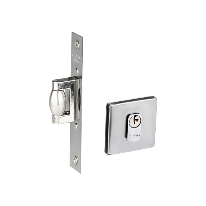 Imagem do produto Pado Fechadura Externa Trava Pivotante 45mm Roseta Quadrada Inox Escovado