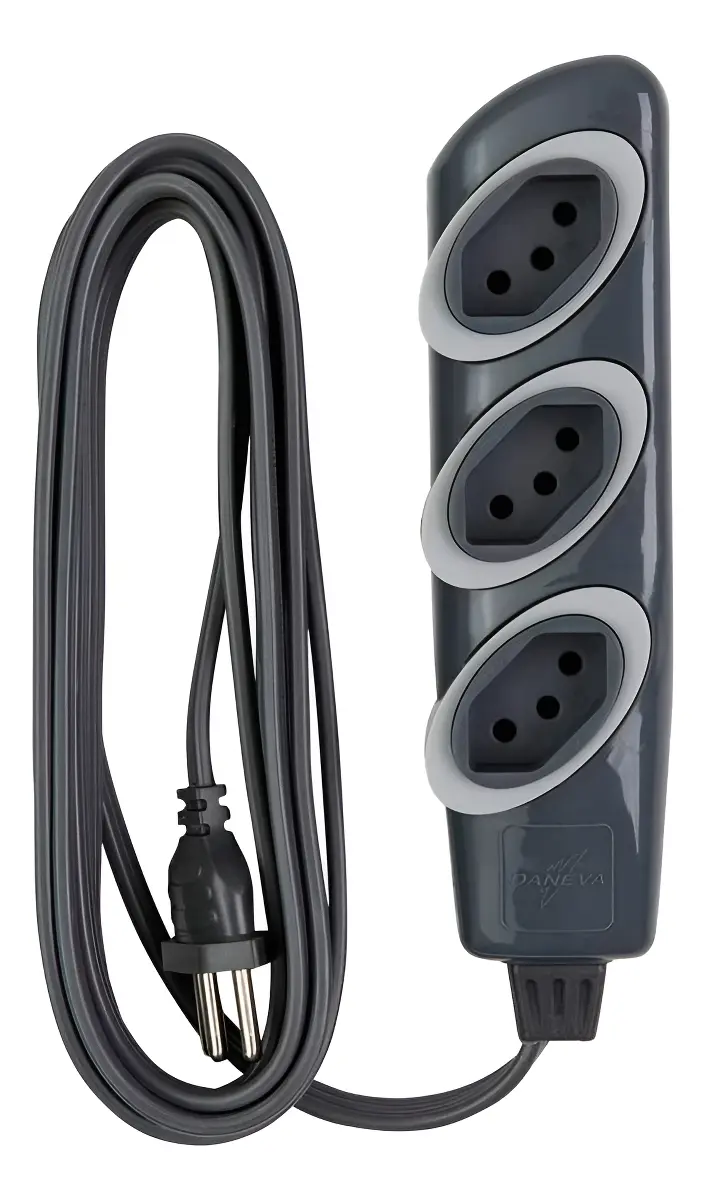 Imagem do produto Pial Legrand Extensão Elétrica Noshock Slim 45° 4 Tomadas 2P 10A Cabo PP 2x0,75mm² Gelo 5 Metros