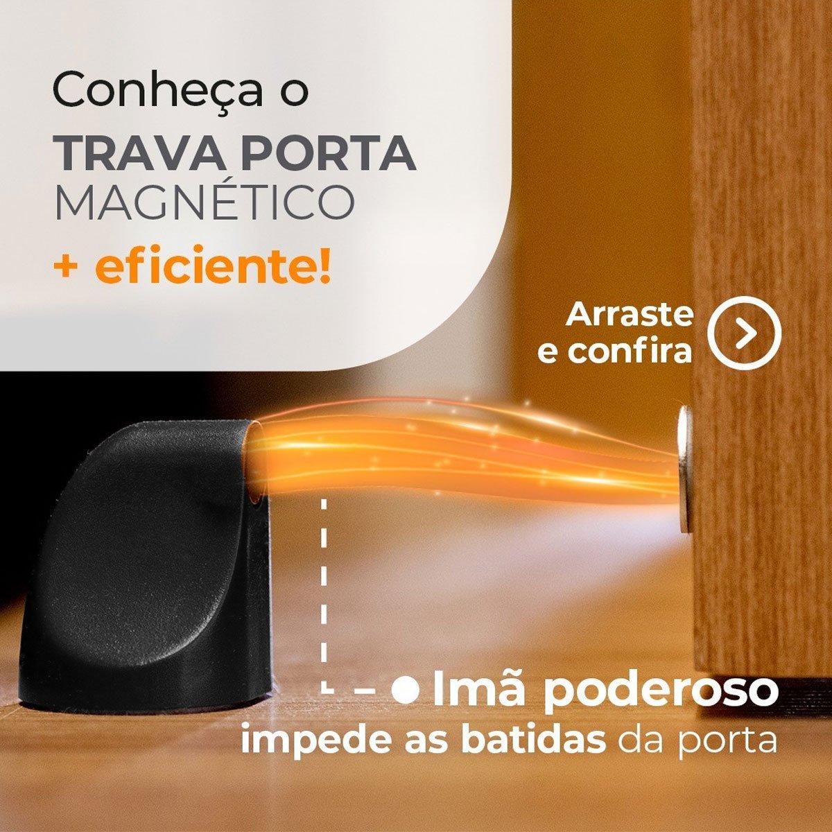 Imagem do produto Comfort Door Bate Porta Magnético Preto Fosco