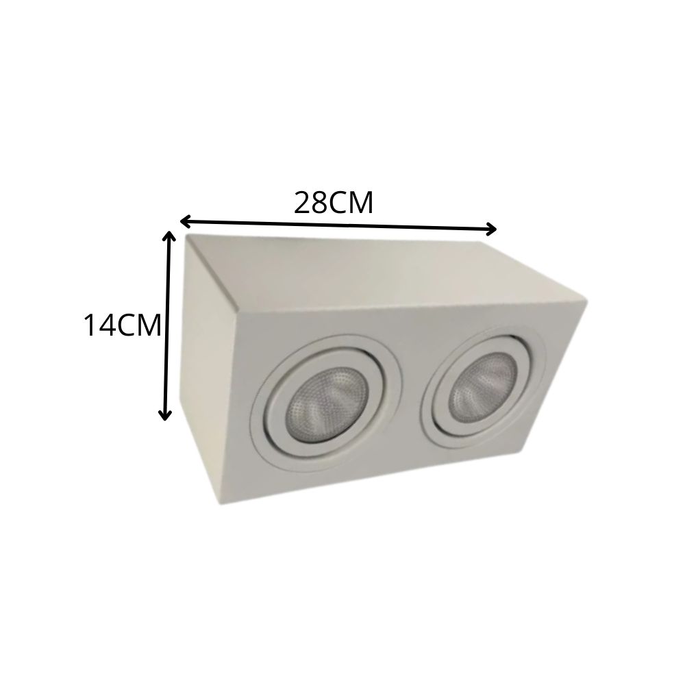 Imagem do produto Rioprelustres Plafon de Sobrepor 2 Lâmpadas PAR20 Branco