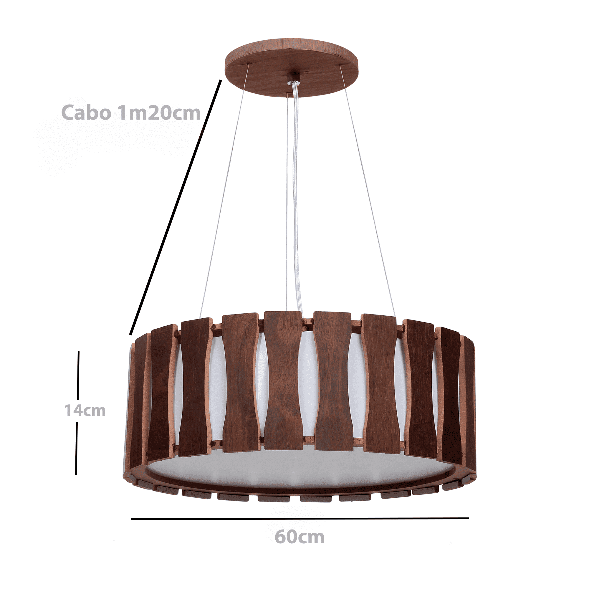 Imagem do produto Rioprelustres Pendente de Madeira 60cm Imbuia