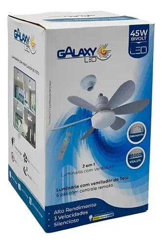 Imagem do produto Luminária com Ventilador de Teto 520mm Galaxy