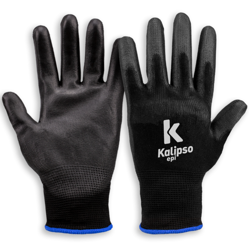 Imagem do produto Luva de Segurança Kalipso PU Preta M Tamanho 08 Antiderrapante