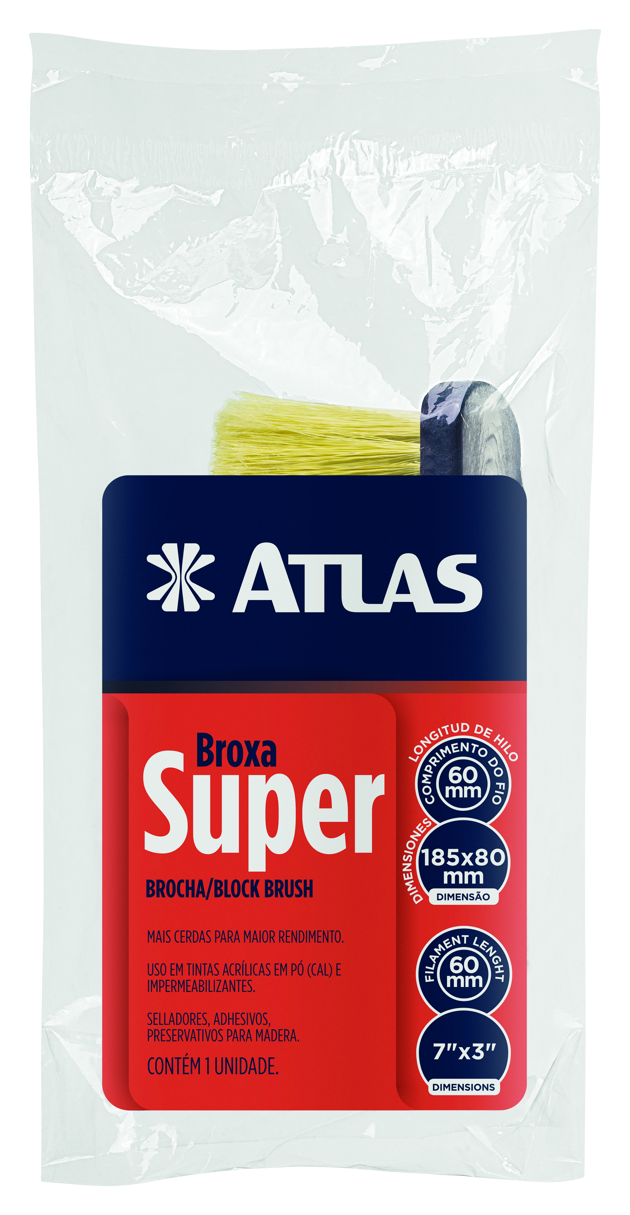 Imagem do produto Atlas Broxa Trincha Sintética para Pintura Super 18x8cm