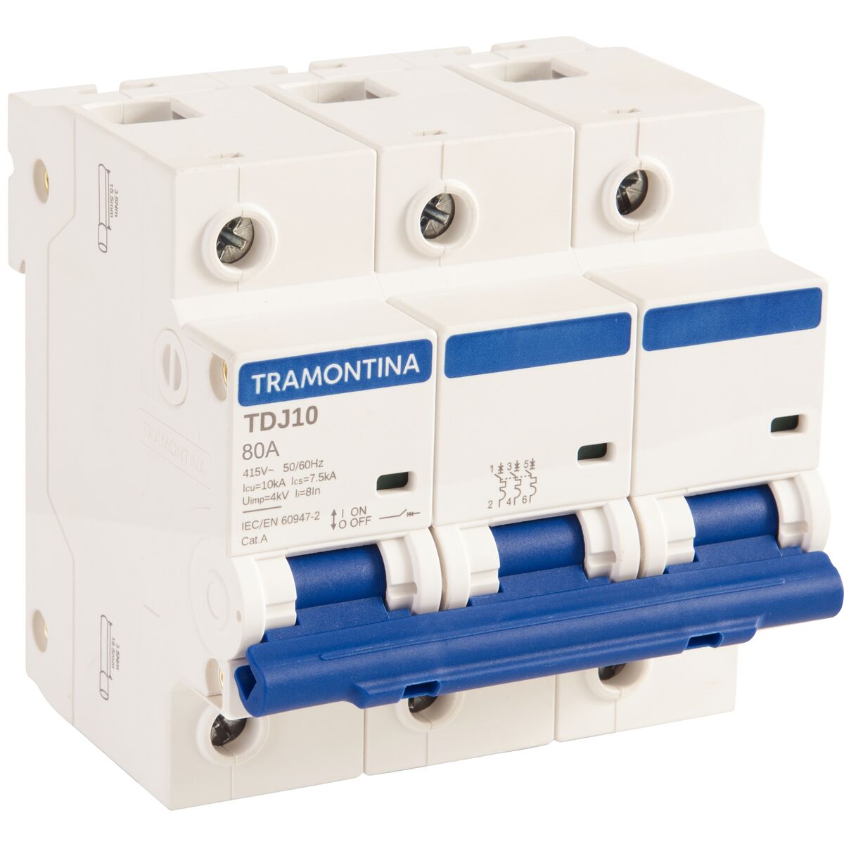 Imagem do produto Tramontina Minidisjuntor TDJ10 3P 80A 10kA curva C