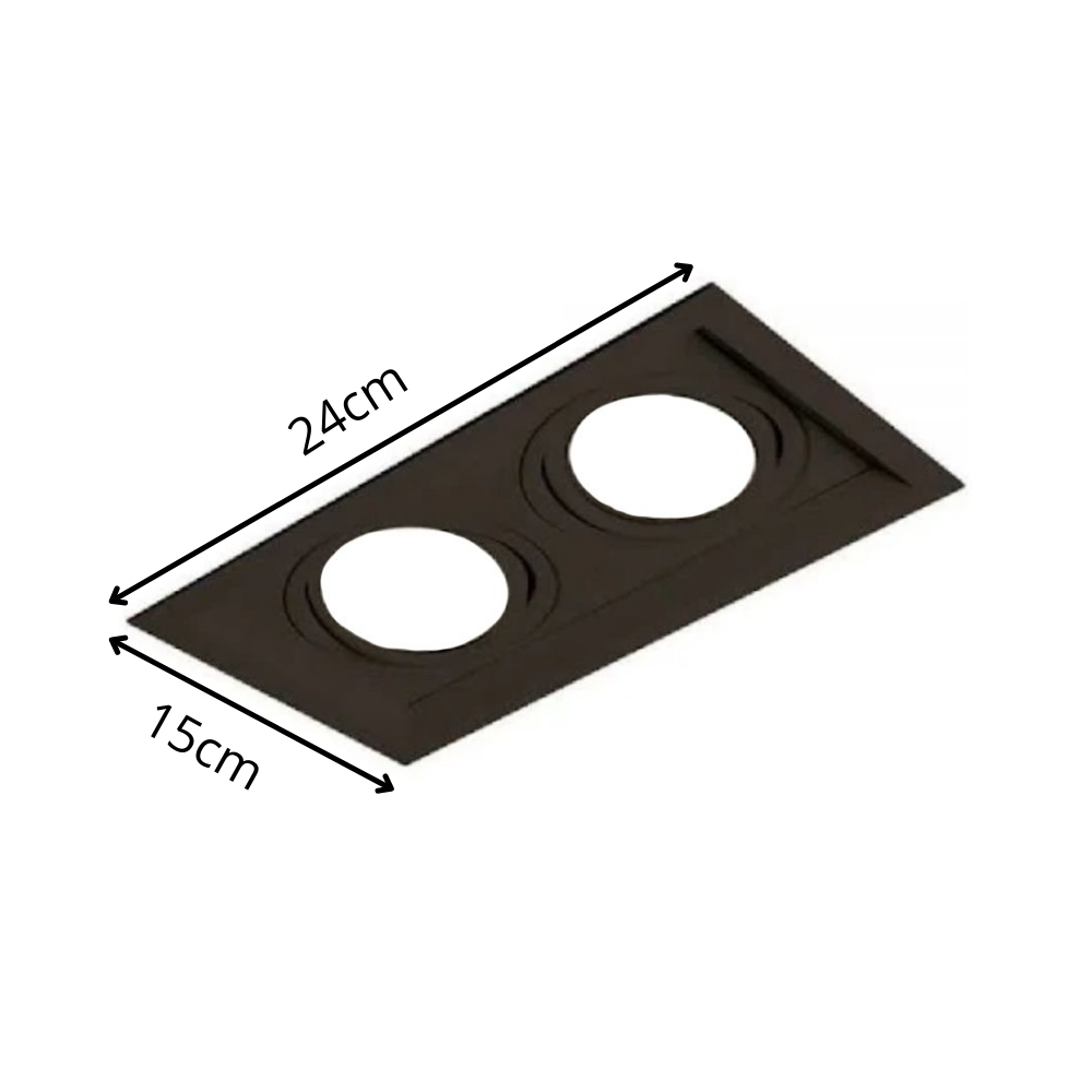 Imagem do produto Real Lustres Spot de Embutir para 2 Lâmpadas Dicroicas Preto/Branco - 4304/2
