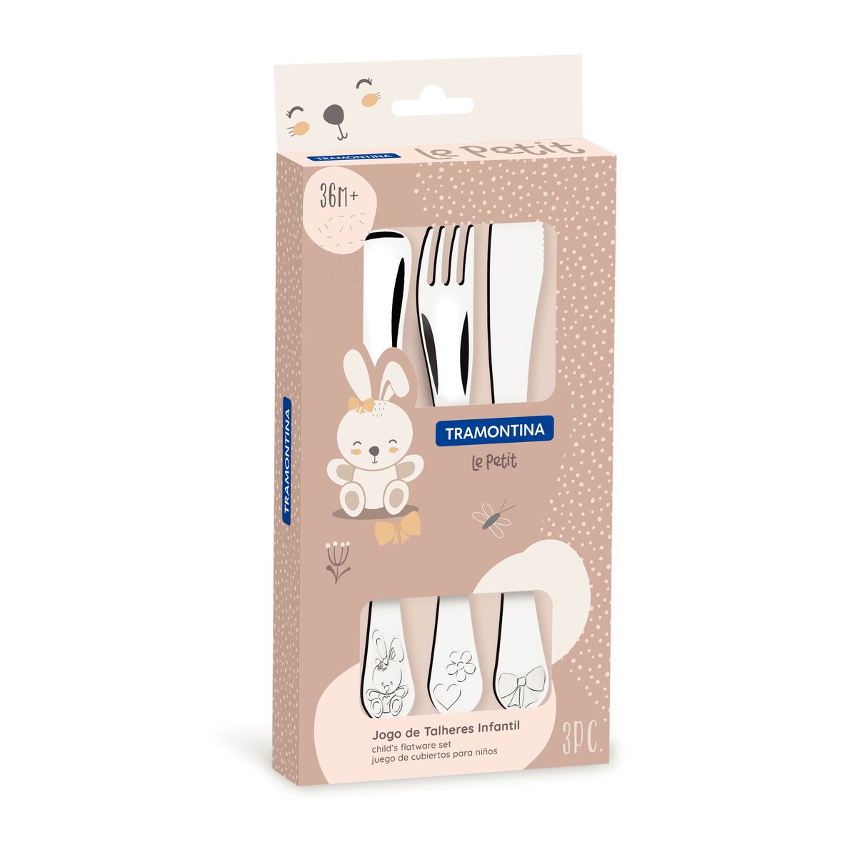 Imagem do produto Tramontina Conjunto de Talheres Infantis Le Petit em Aço Inox 3 Peças
