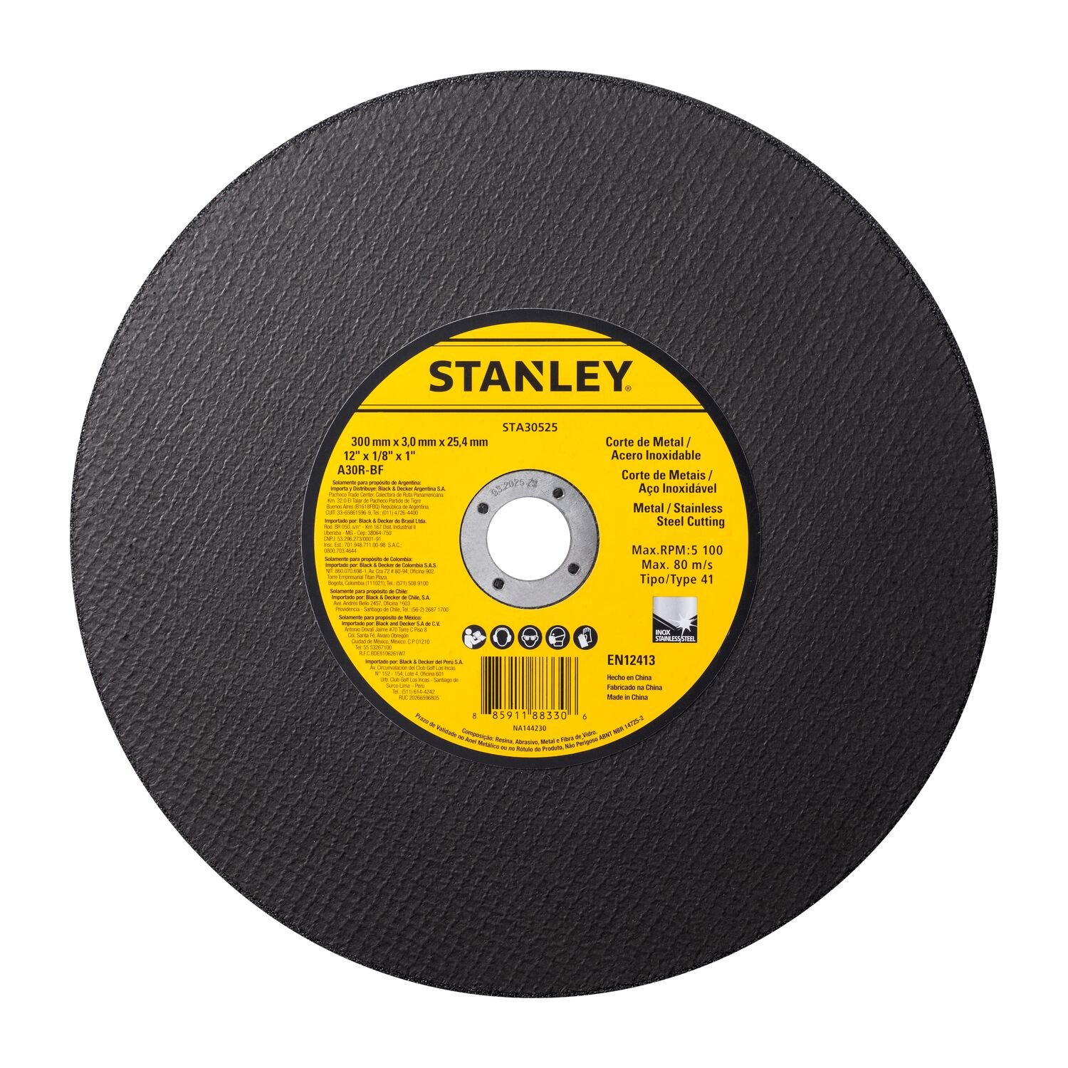 Imagem do produto Disco de Corte Metal 12" x 3,0mm x 1" Stanley
