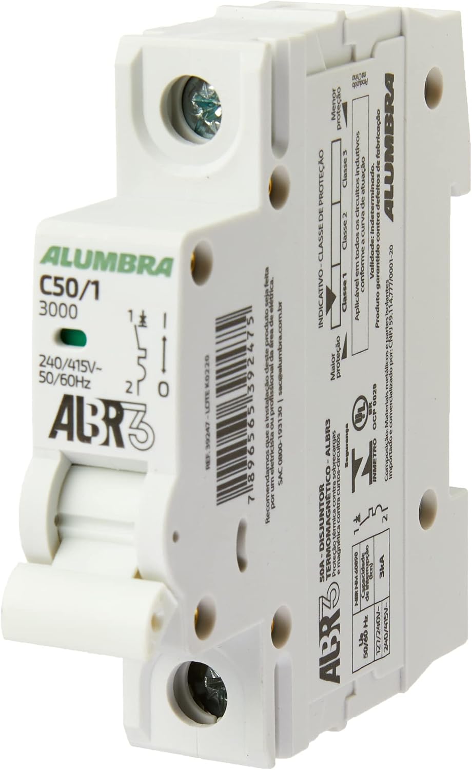 Imagem do produto Alumbra Disjuntor Unipolar DIN 50A Branco