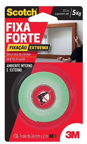 Imagem do produto 3M Fita Dupla Face Fixa Forte Extreme 24mm x 2m (Suporta 5kg)
