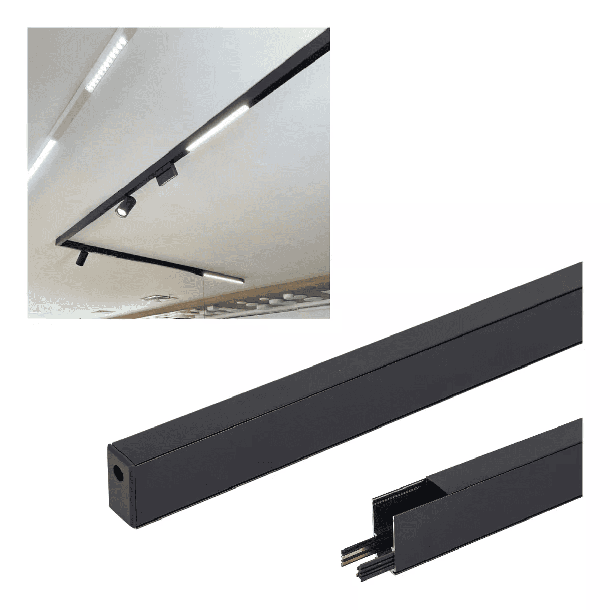 Imagem do produto Cinderela Trilho Magnético 2 m Sobrepor Preto