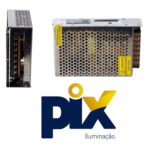 Imagem do produto Pix Fonte Metálica 120W 10A 12V Bivolt