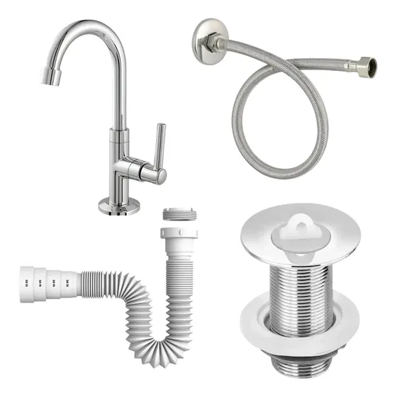 Imagem do produto Kelly Torneira de Mesa para Lavatório (Kit) BANH C/ 4PC 5195 CR