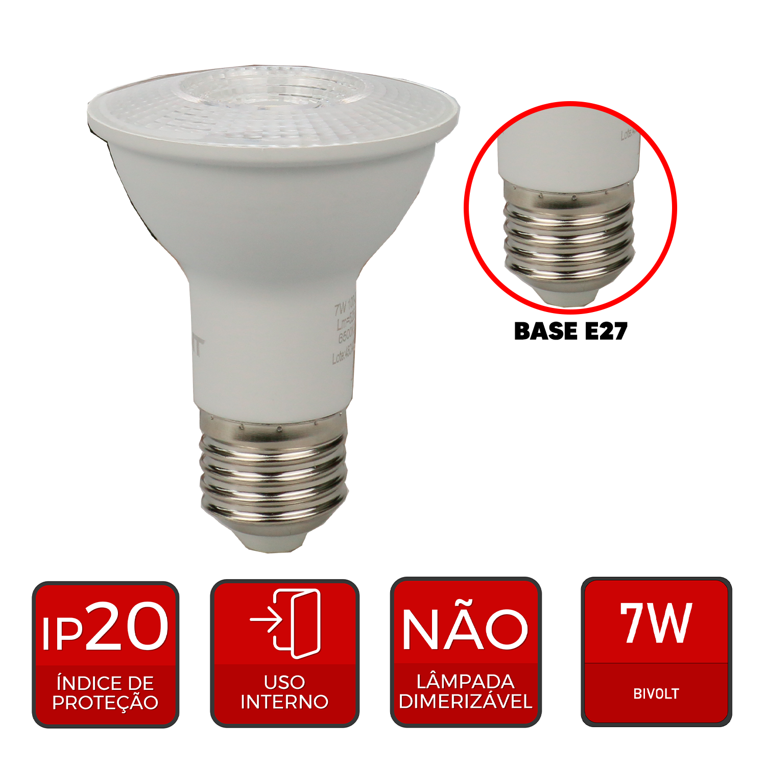 Imagem do produto Avant Lâmpada LED PAR20 7W Bivolt 6500K Luz Branca