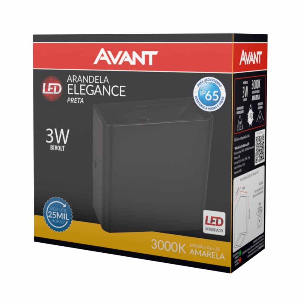 Imagem do produto Avant Arandela Elegance Preta 3W 3000K