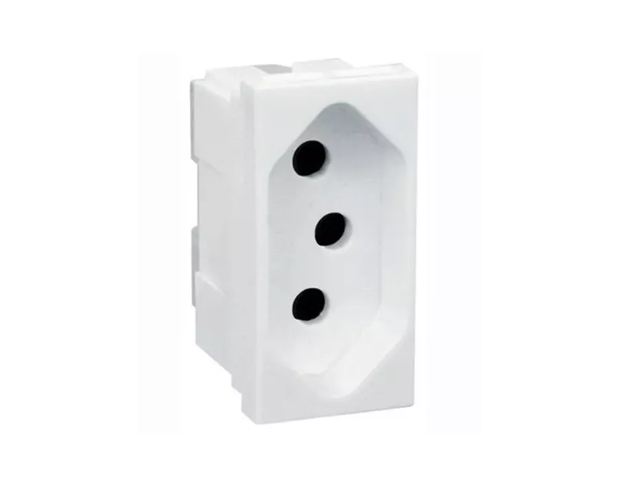 Imagem do produto Pial Plus Legrand Módulo de Tomada 2P+T 10A Padrão Brasileiro Branco 615040BC