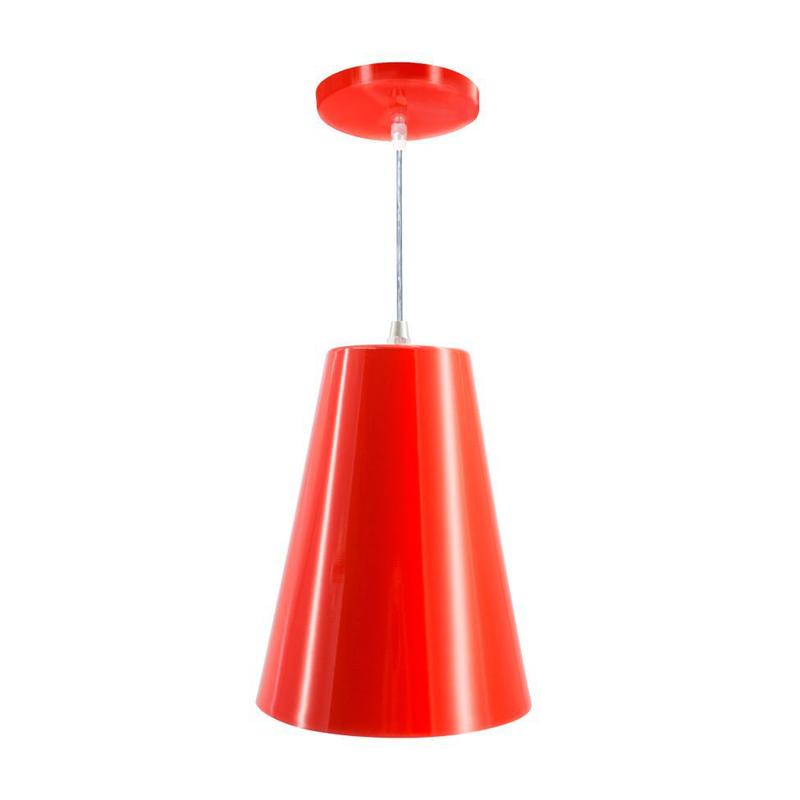 Imagem do produto Lustre Luminária Pendente Cone Alumínio Skylux Vermelho