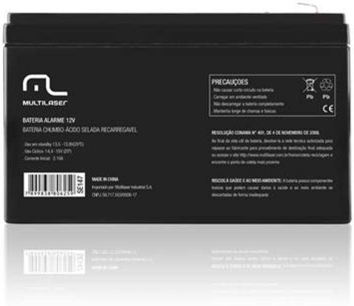 Imagem do produto Multilaser Bateria Estacionária Recarregável para Alarme/Cerca Elétrica 12V Giga