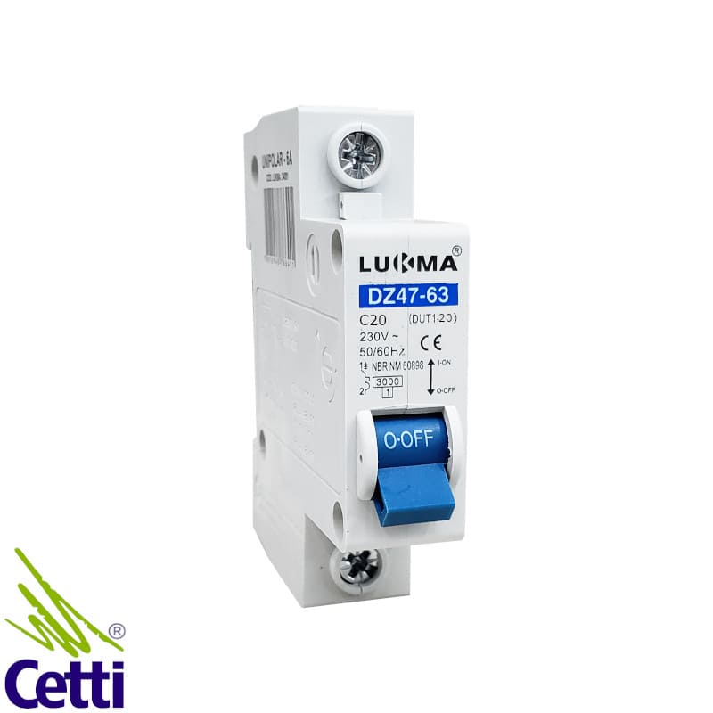 Imagem do produto Disjuntor DIN Unipolar 20A Curva C Lukma