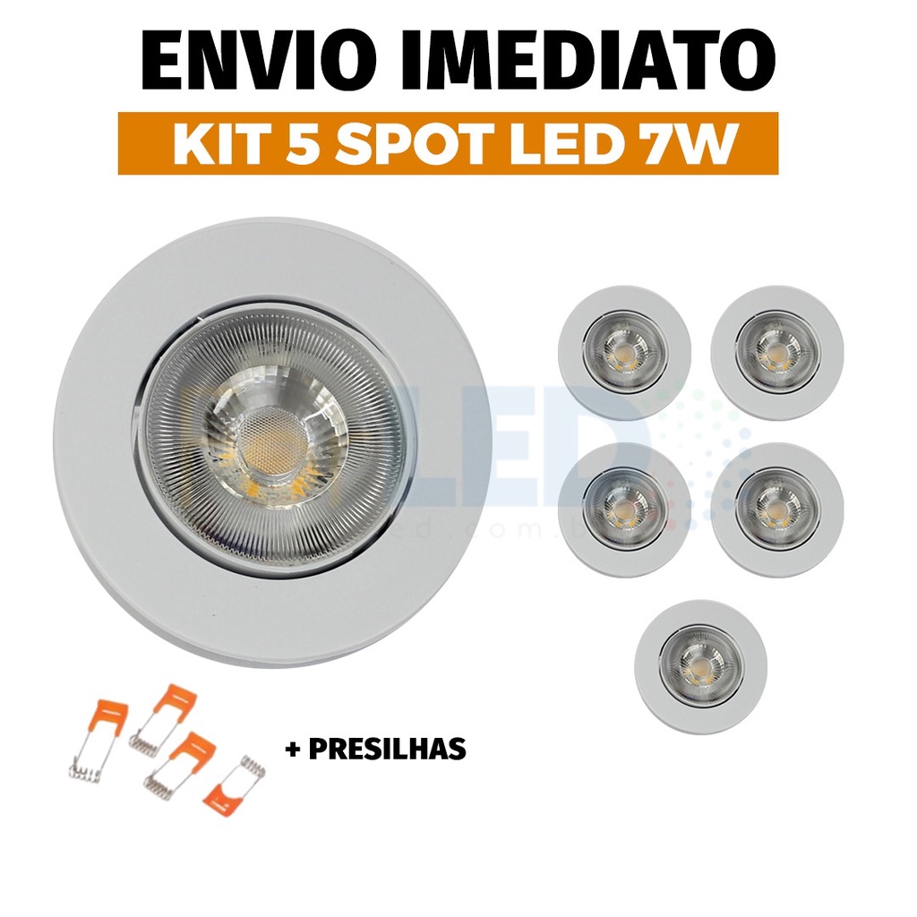 Imagem do produto Delis Spot Invisa Recuo 7W 3000K Redondo Branco