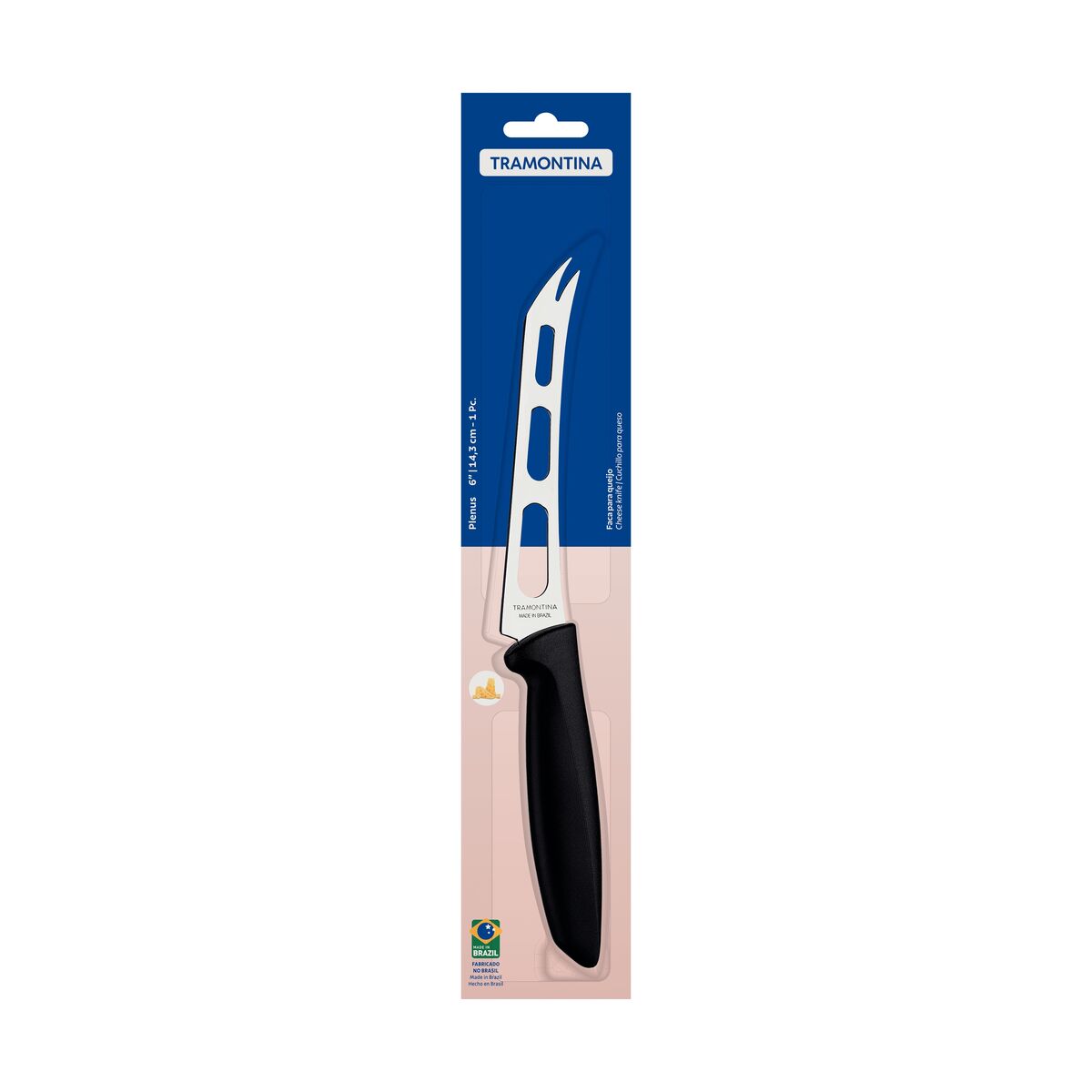 Imagem do produto Tramontina Faca para Queijo Plenus em Aço Inox 6" com Cabo de Polipropileno Preto