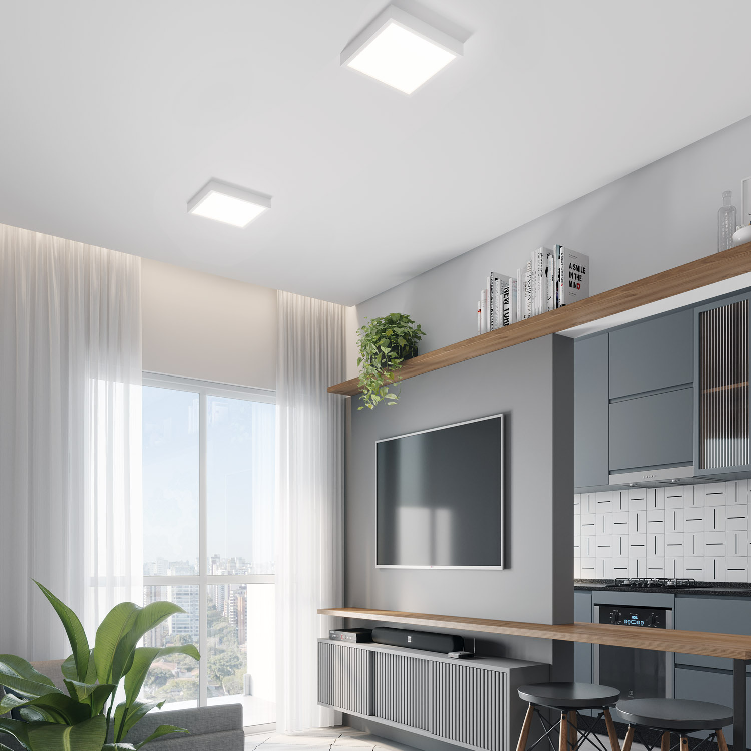 Imagem do produto All Lux Plafon de Sobrepor Branco 30x30x7
