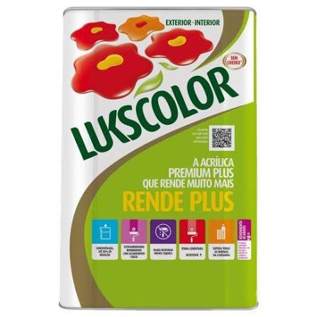 Imagem do produto Lukscolor Tinta Acrílica Premium Rende Plus Branco 18 Litros