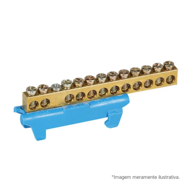 Imagem do produto Pial Cemar Legrand Barra de Neutro Plástica 7 Conexões Azul