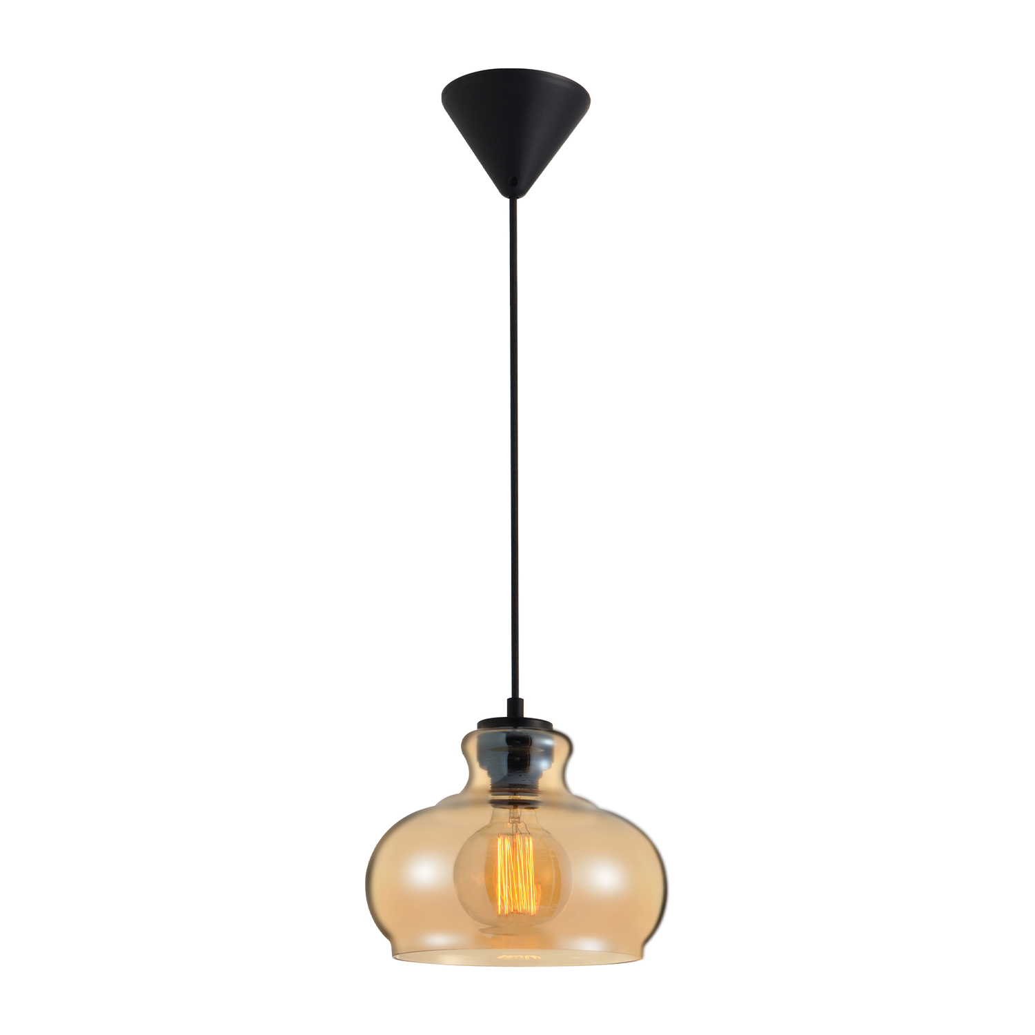 Imagem do produto Avante Pendente de Vidro Rize Amber e Preto Fosco E27
