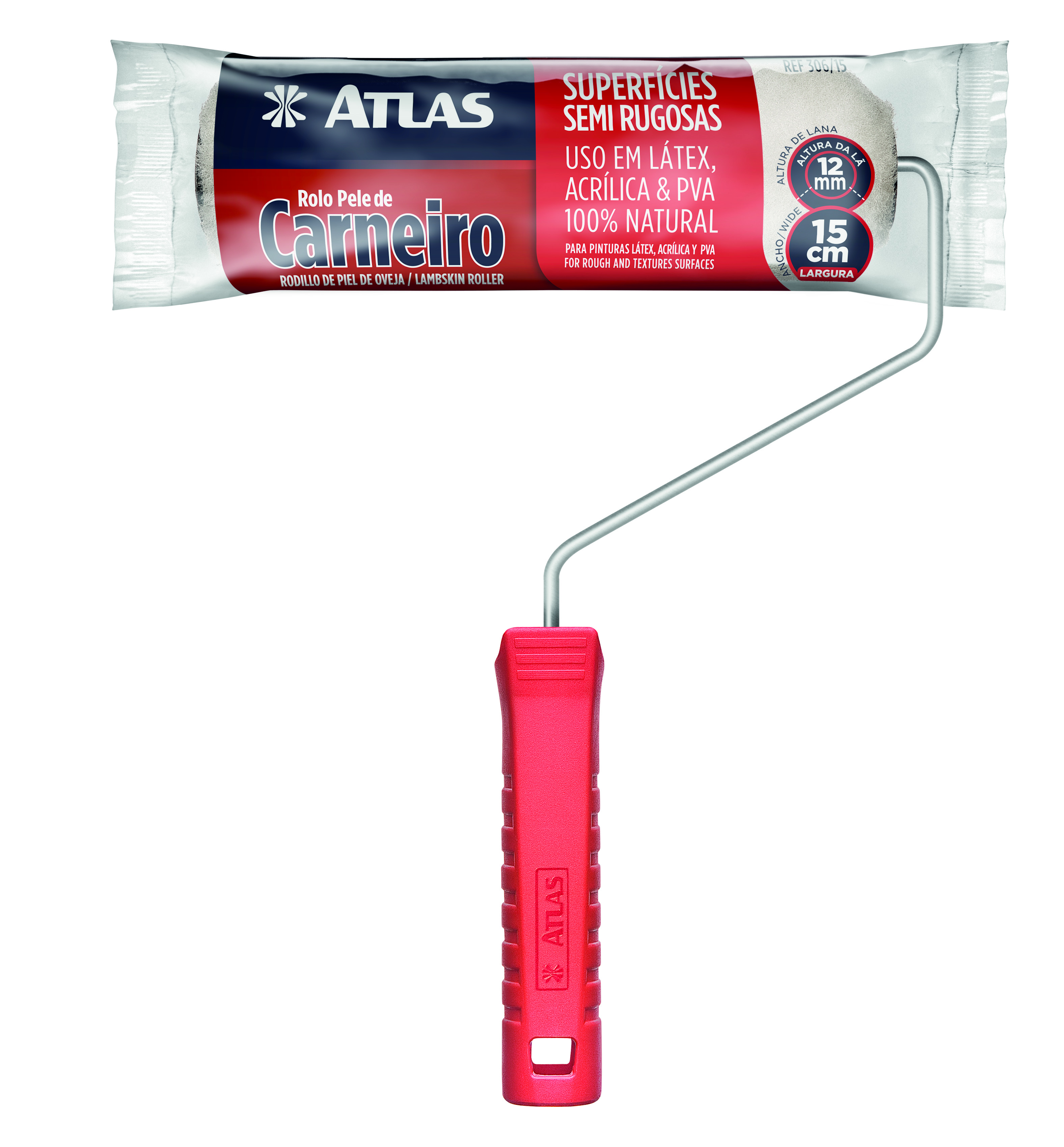 Imagem do produto Mini rolo de carneiro 15cm com cabo