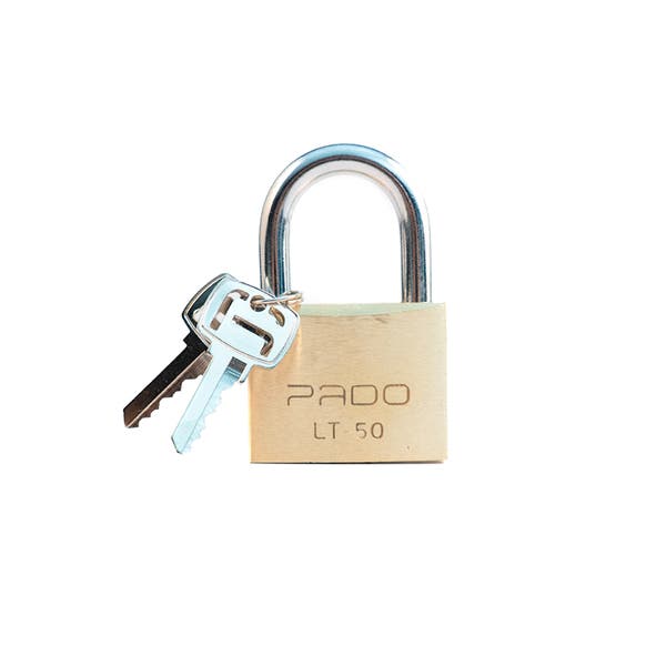Imagem do produto Pado Cadeado Tradicional Latão Dourado 50mm com 2 Chaves
