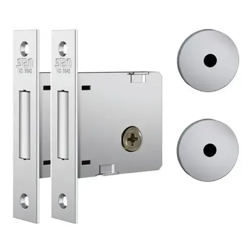 Imagem do produto Stam Fechadura Auxiliar 1004 (Par) Roseta Inox Trava