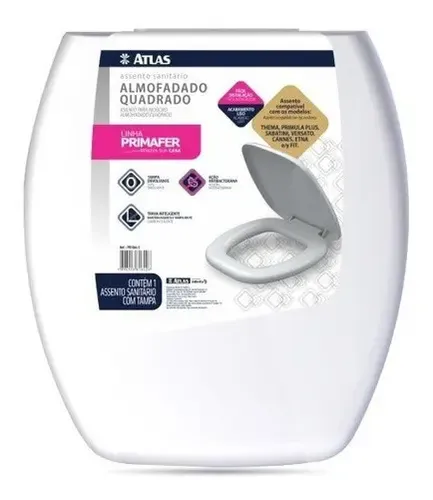 Imagem do produto Assento Sanitário Almofadado Quadrado Branco Primafer