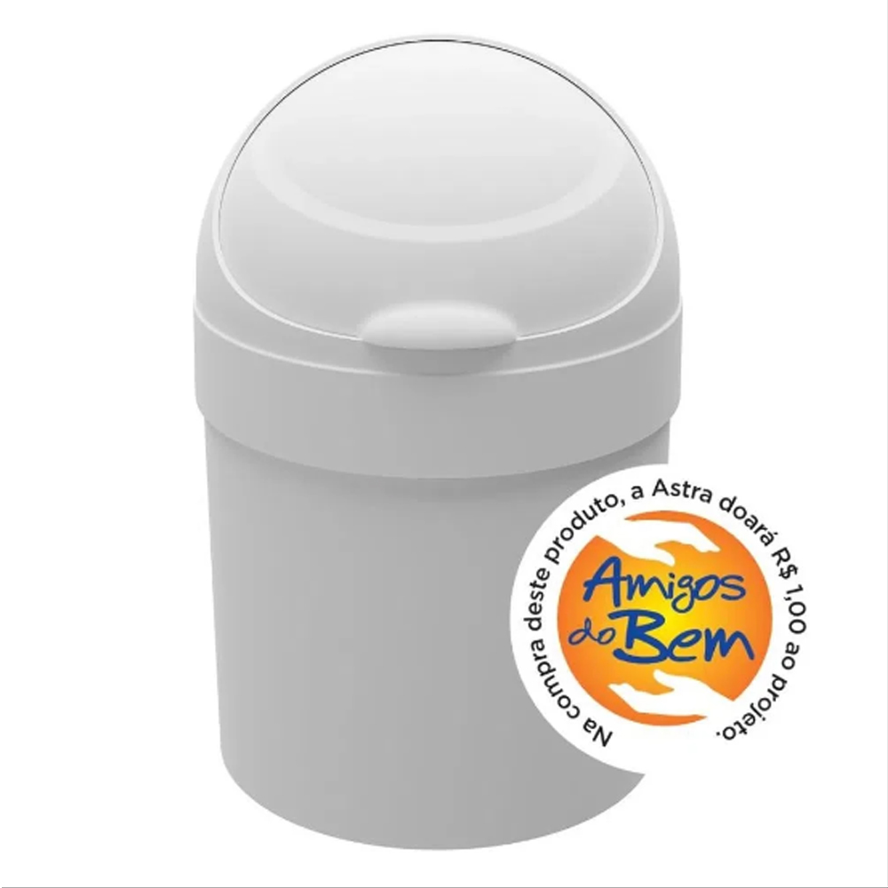 Imagem do produto Astra Cesto com Tampa Basculante Branco 21x32.5 cm