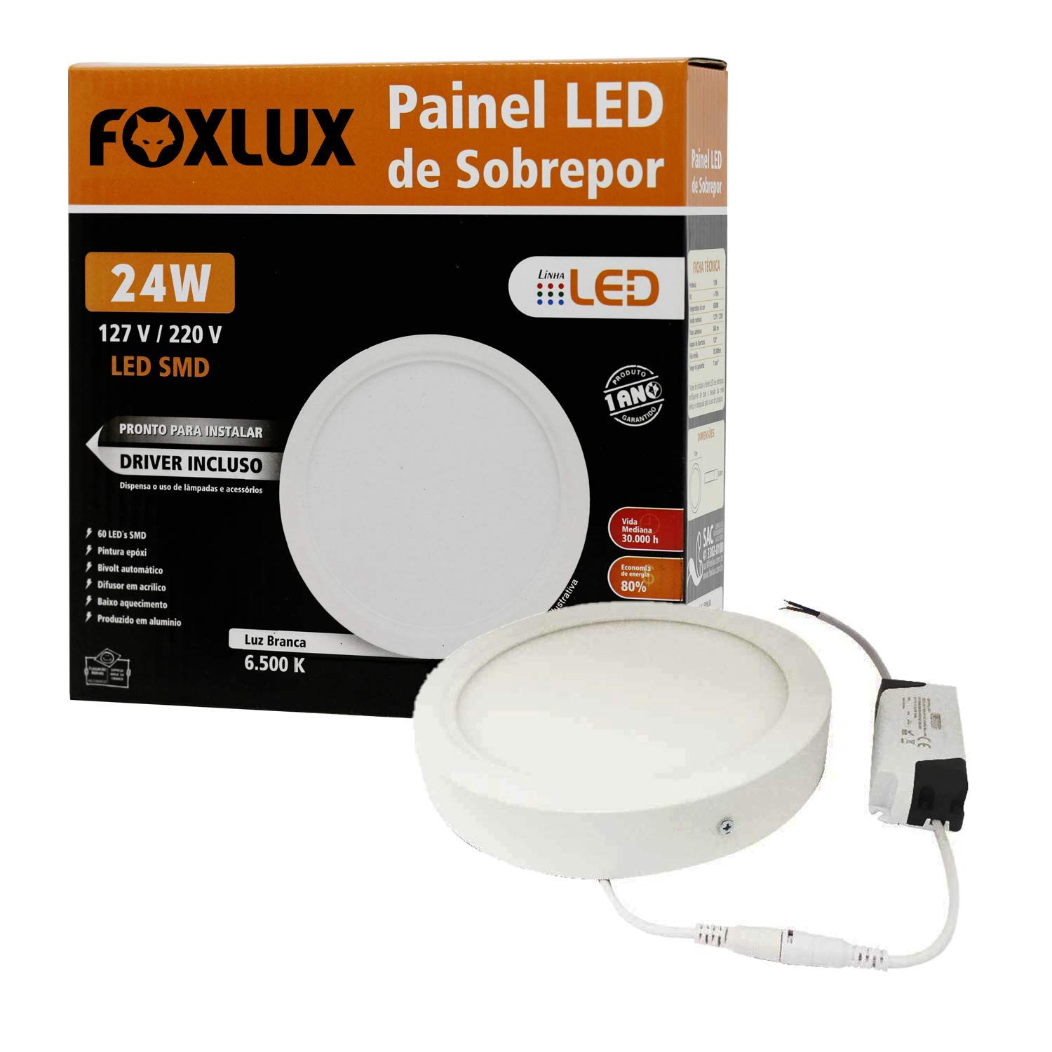 Imagem do produto PLAFON LED RED SOBR 24W 6500K FOX