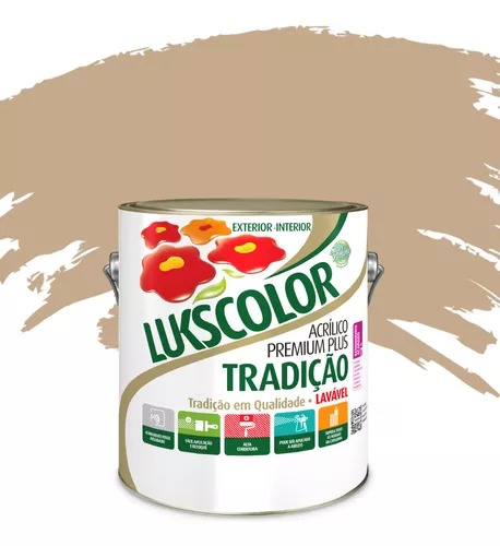 Imagem do produto Lukscolor Tinta Acrílica Premium Supra Fosca Camurça 3,6L