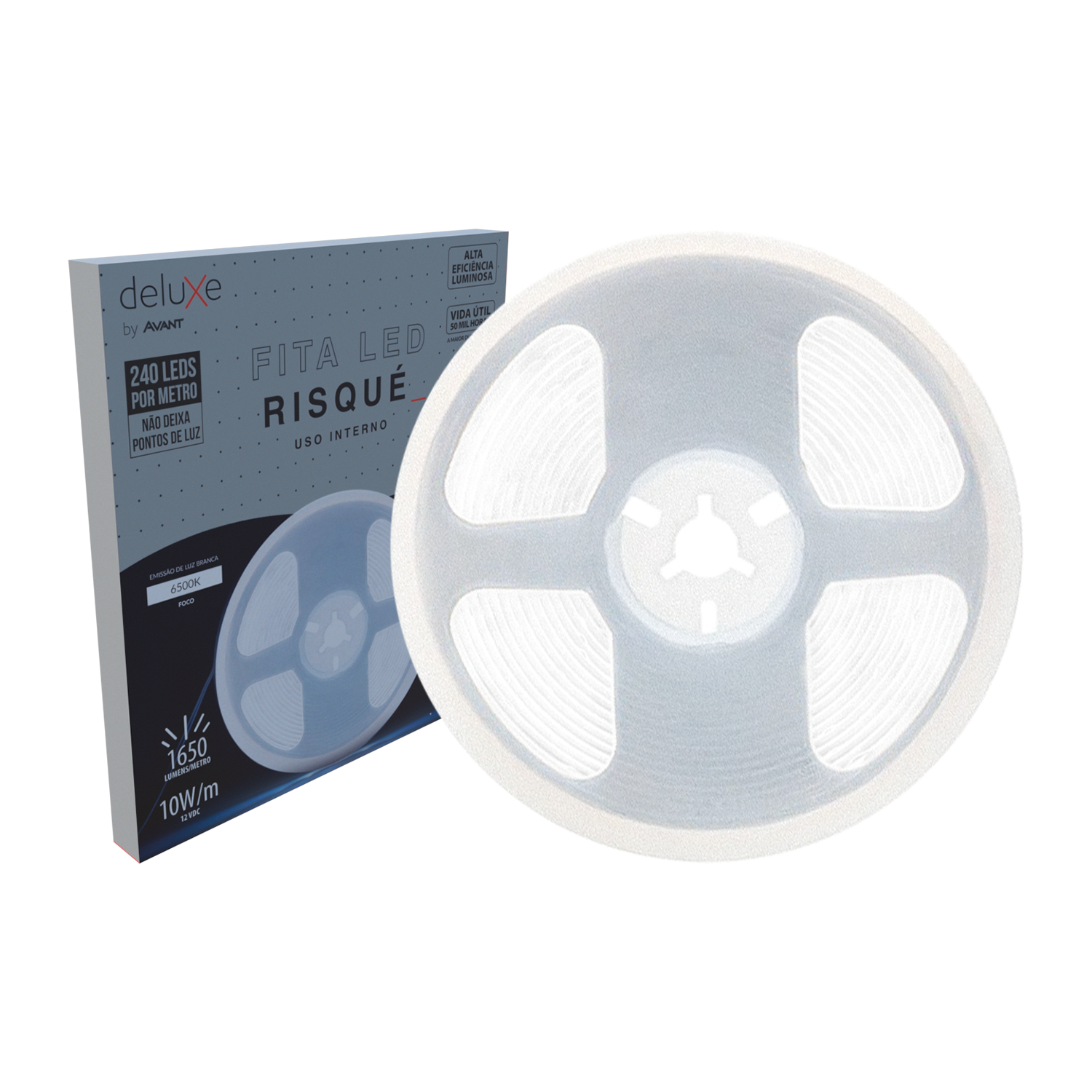 Imagem do produto Avant Fita LED Risque para Uso Interno IP20 5 Metros 10W/m 12V 6500K Luz Branca