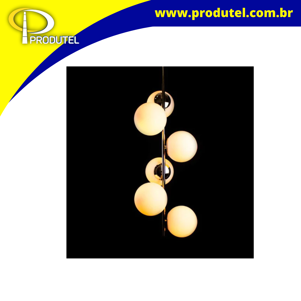Imagem do produto Bella Lustres Pendente Petit Poa 31 cm x 140 cm 6xE27 SQ004