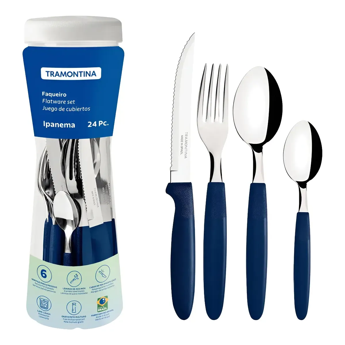 Imagem do produto Tramontina Faqueiro Ipanema Azul 24 Peças 23399/191