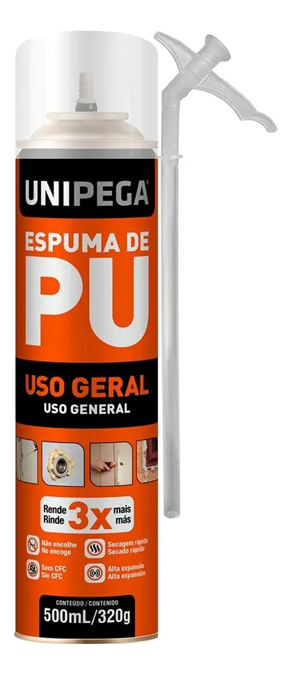 Imagem do produto Unipega Espuma Expansiva PU Aerossol Uso Geral 320g/500ml