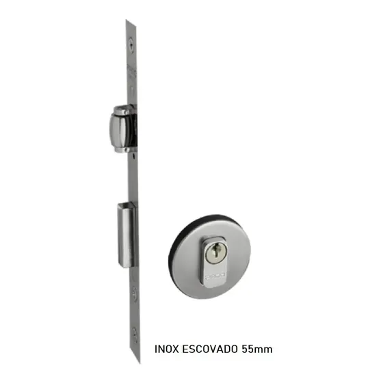 Imagem do produto Pado Fechadura Rolete Redonda 465-55R Cilindro 55mm Inox Escovado