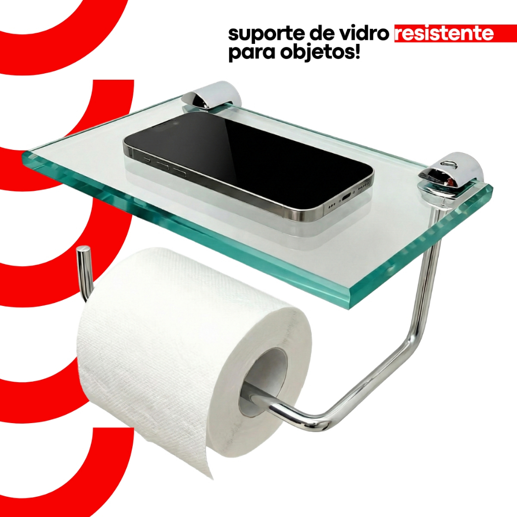Imagem do produto Balibox Papeleira de Vidro com Porta Objeto