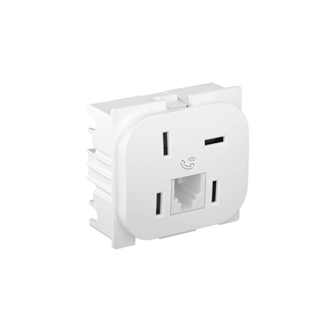 Imagem do produto Pial Legrand Módulo Tomada de Telefone Padrão Telebrás + RJ11 Nereya Branco