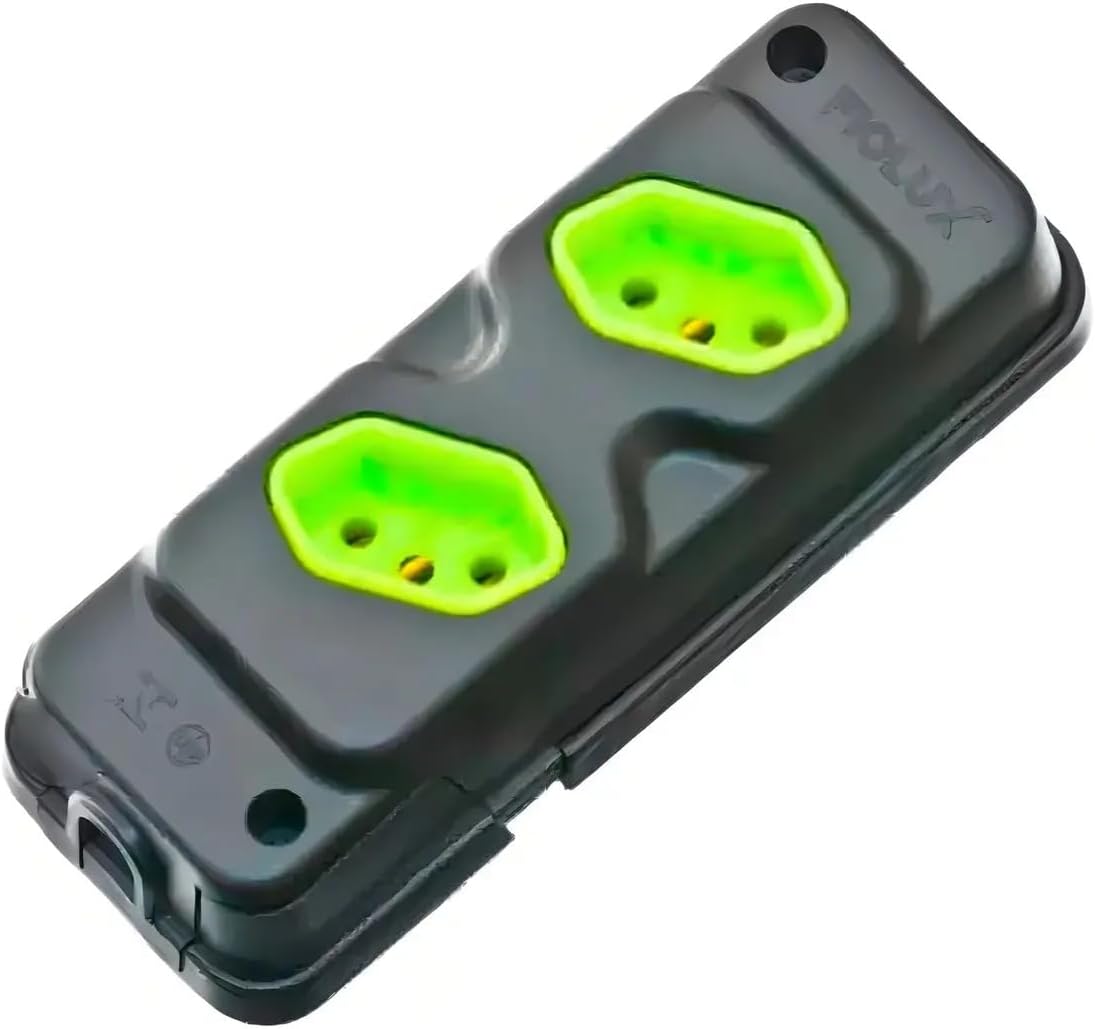 Imagem do produto Fiolux Tomada Barra Robust 2T 2P+T Preto/Verde