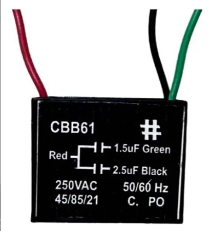 Imagem do produto Capacitor Metalizado Duplo 1,5+2,5uF 220V 3 Fios Rima