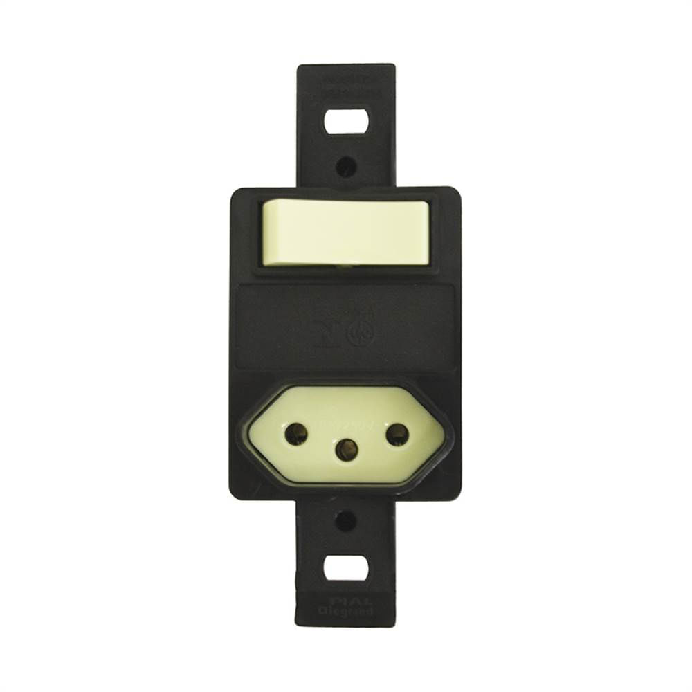 Imagem do produto Pial Legrand Conjunto 1 Interruptor Paralelo e 1 Tomada sem Placa Silentoque Cinza