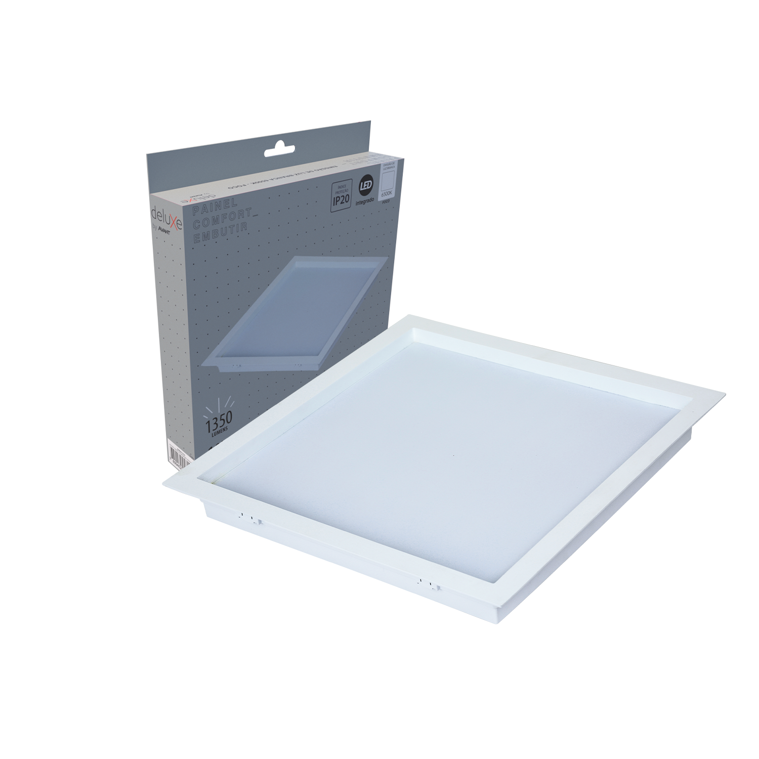 Imagem do produto Avant Painel LED Plafon Recuado Comfort de Embutir Quadrado 18W Bivolt 6500K Luz Branca