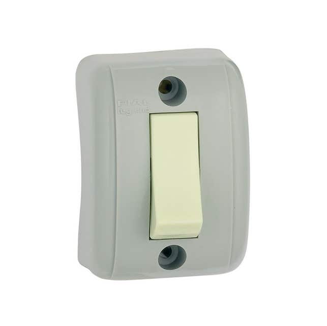 Imagem do produto Pial Legrand Interruptor Externo de Sobrepor 1 Tecla Simples 10A Clássico Cinza