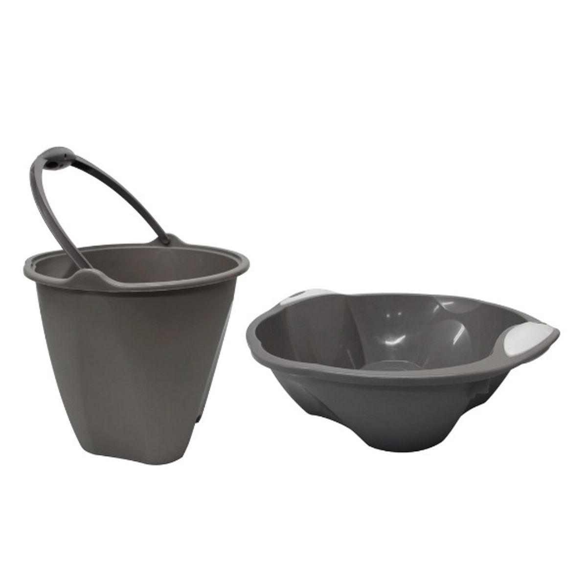 Imagem do produto Kit Balde e Bacia Plasútil 9L Cinza