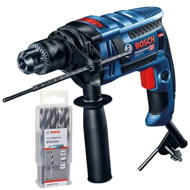 Imagem do produto Bosch Furadeira de Impacto GSB 16RE 850W 220V com Kit de Brocas